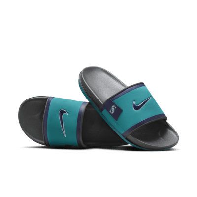 Nike slippers blue on sale